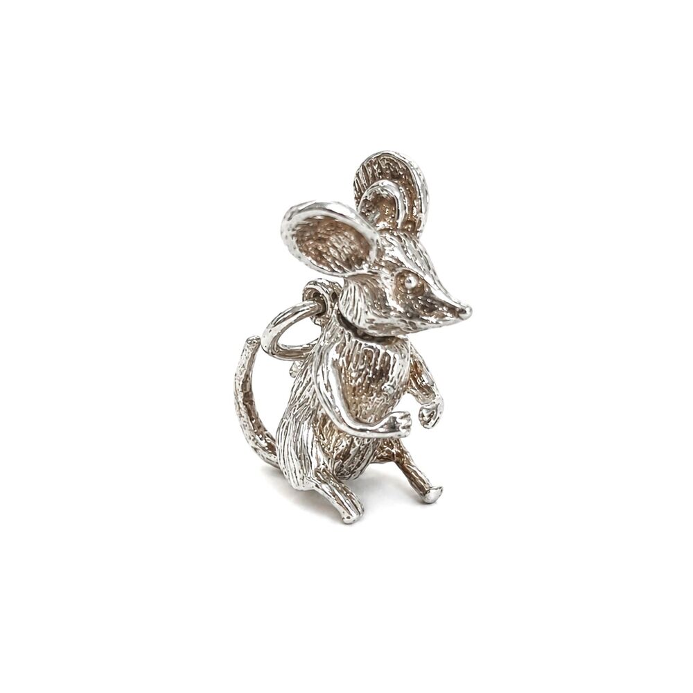 Vintage Sterling Silver 925 Articulated Mouse Charm